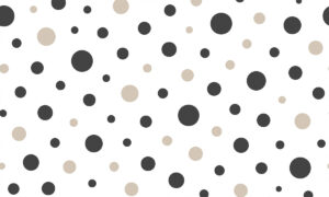 Modern polkadot behang in zwart en beige