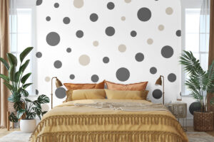 Zwarte en beige stippenpatroon