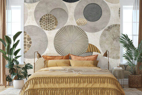 Overlappende cirkels in neutrale tinten