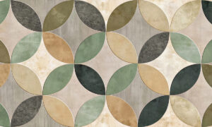 Retro geometrisch behang met ellipsen