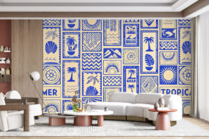 Retro postzegel motieven