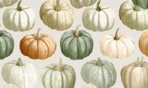 Herfst pompoenbehang in oranje tinten