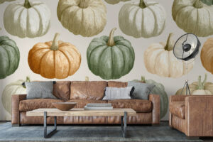 Beige achtergrond met herfstmotieven
