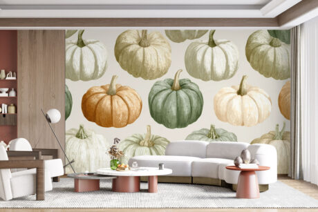 Pompoenen in oranje en beige