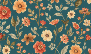 Vintage bloemenbehang met dahlia’s