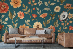 Warme vintage bloemenprint