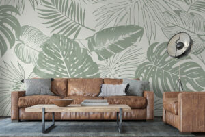 Monstera en varens in beige setting
