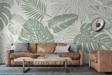 Monstera en varens in beige setting