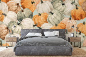 Verfijnde aquarel pompoenen op zachte achtergrond