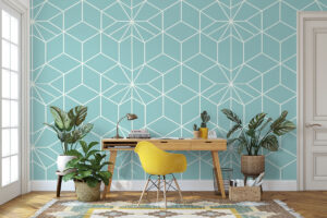 Symmetrisch stermotief in turquoise