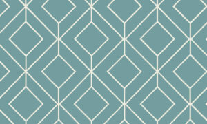 Art Deco behang in turquoise tinten