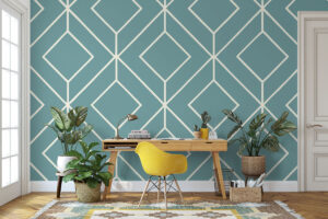 Driehoeken en ruiten in witte lijnen