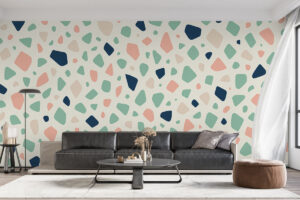 Natuurlijke terrazzo look in harmonieuze tinten