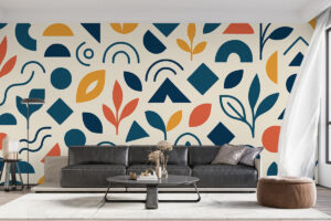 Artistieke compositie met regenbogen en bladeren