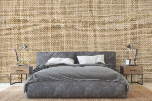 Rustieke wandlook met grove weefstructuur