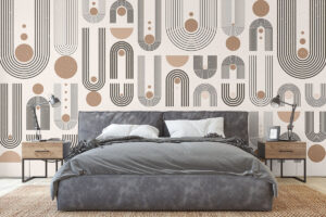 Retro lijnen in bruin en zwart