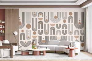 Grafisch patroon met U-vormen en lijnen