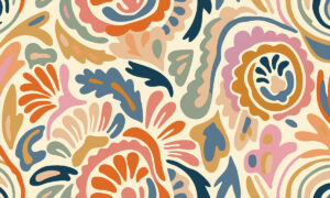 Organisch abstract behang in pastelkleuren