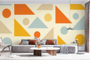 Grafisch design met cirkels en driehoeken