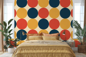 Grafisch behang met speels karakter