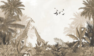 Vintage safaribehang met giraffen