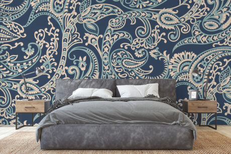 Klassiek textielpatroon in blauw