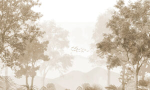 Vintage junglebehang met vogels