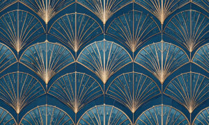 Art Deco behang met gouden accenten