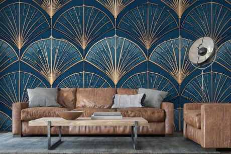 Gouden accenten op blauw