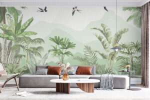 Palmen en bladeren in rustige tropische sfeer