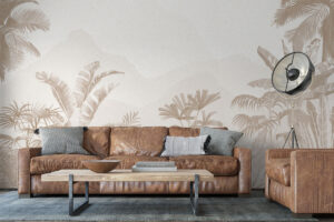 Beige en taupe vegetatie in silhouetstijl