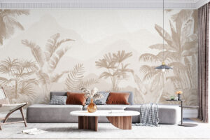 Tropisch patroon in neutrale tinten