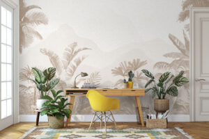 Neutraal tropisch design met moderne eenvoud