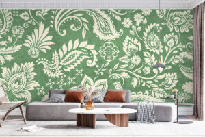 Fijne paisley details in crème