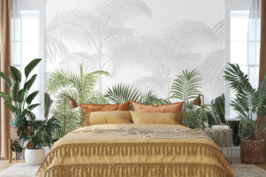 Monstera bladeren in groen