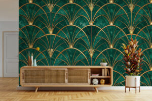 Geometrisch art deco design met gouden details