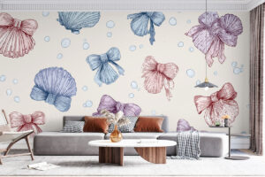 Zachte tropische print met varens en bladeren