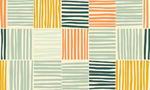 Geometrisch behang in Scandinavische retrostijl