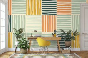 Retro geometrisch design in warme tinten