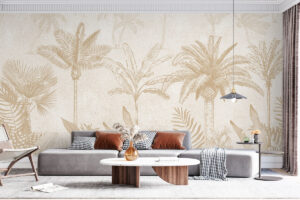 Zachte tropische bomen in zandtinten