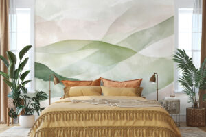 Zachte tinten van groen en roze