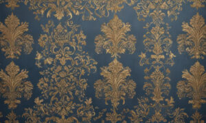 Barok behang met gouden ornamenten