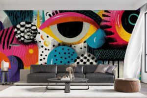 Kleurrijk geometrisch ontwerp met artistieke uitstraling