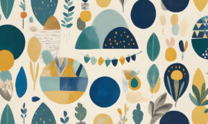 Scandinavisch behang met geometrische vormen