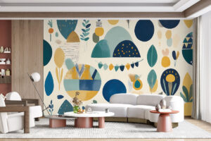 Fris Scandinavisch patroon met natuurlijke kleuren