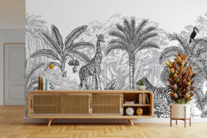 Tropisch dierpatroon in vintage tinten