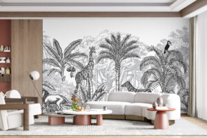 Luipaard onder palmbomen