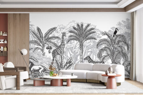 Luipaard onder palmbomen