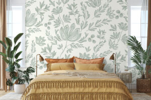 Natuurlijk bloemenpatroon in eucalyptus tinten