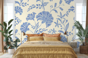 Elegant bloemmotief op crème achtergrond